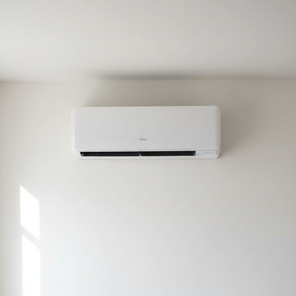 Air Conditioner on Off-White Background